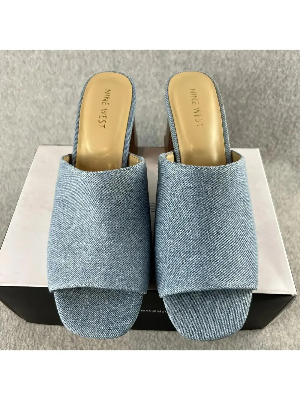 Nine West Heel Mule slide sandals Size 9 Women’s Y2K Chucky Block Slip on